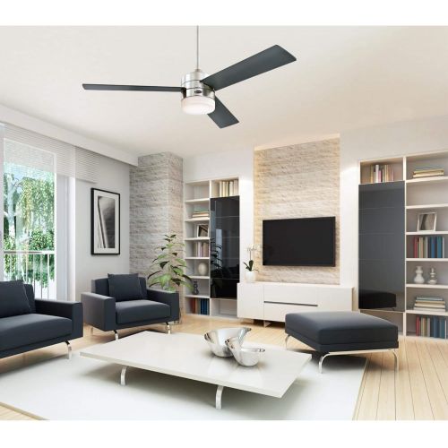  Westinghouse Lighting 7225700 Alta Vista, Modern LED Ceiling Fan with Light and Remote Control, 52 Inch, Brushed Nickel Finish, Opal Frosted Glass