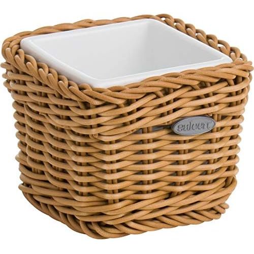  Besuchen Sie den Westmark-Store Saleen Koerbchen mit herausnehmbarer Porzellan-Schale, Gastrotauglich, Quadratisch, Masse: 9,5 x 9,5 x 7,5 cm, Kunststofffaser/Porzellan, Beige/Weiss, 02100804160