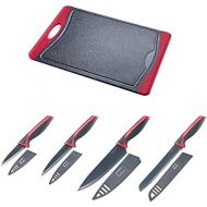 [아마존베스트]Westmark 145222E6 Cutting / Knife Set 5-Piece 1 Chopping Board 37 x 25.5 cm and 4 Knives, Chefs Knife Blade 20 cm, Bread Knife Blade 20 cm, Utility Knife Blade 12 cm, Paring Knife