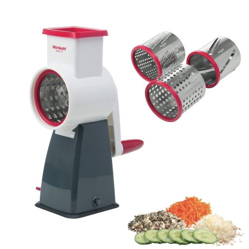  Westmark Cheese Grater Comes With 4 Interchanging Stainless Steel Drums Rotary Food Grater And Slicer For Cheese Nuts And Fruits