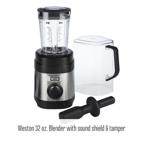  Weston 58917 32 oz 1.6 hp Pro Series Blender with Sound Shield, Stainless Steel/Black