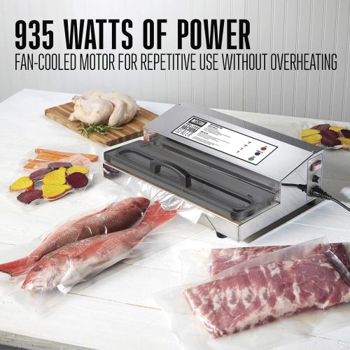  Weston Brands Vacuum Sealer Machine for Food Preservation & Sous Vide, Extra-Wide Bar, Sealing Bags up to 16, 935 Watts, Commercial Grade Pro 2300 Stainless Steel