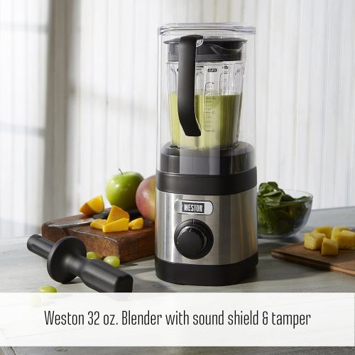  Weston 58918 Sound Shield and 20oz Personal Jar Pro Series 1.6hp 32oz Blender, Black and Stainless Steel