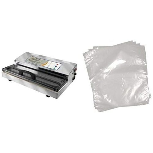  Weston Pro-2300 Stainless Steel Vacuum Sealer and Weston 6-by-10-Inch Vacuum-Sealer Food Bags, 100 Count Bundle