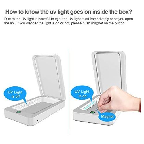  Wetekit Phone Uv Sanitizer, Portable Uv Light Cell Phone Sterilizer, Aromatherapy Function Disinfector, Cell Phone Cleaners Uv Light Sanitzier Box for iOS Android Smartphones Jewel