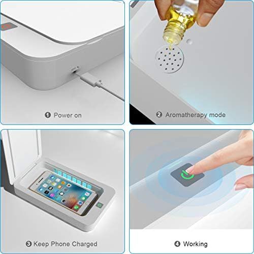  Wetekit Phone Uv Sanitizer, Portable Uv Light Cell Phone Sterilizer, Aromatherapy Function Disinfector, Cell Phone Cleaners Uv Light Sanitzier Box for iOS Android Smartphones Jewel