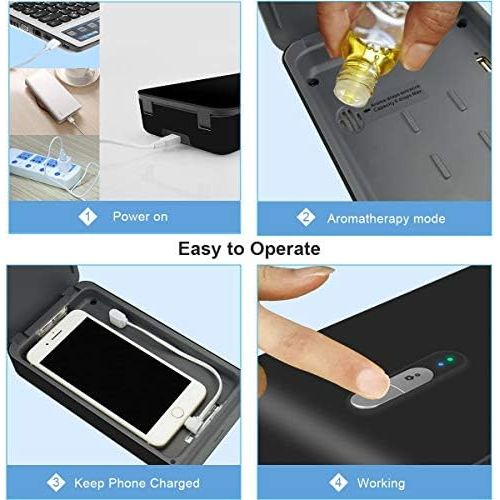  Wetekit UV Light Sanitizer Box, UVC Sanitizer Disinfection Box for Smartphone, Aromatherapy Function Disinfector, Cell Phone Cleaner with USB Charging for iOS Android Mobile Phone, Watch a