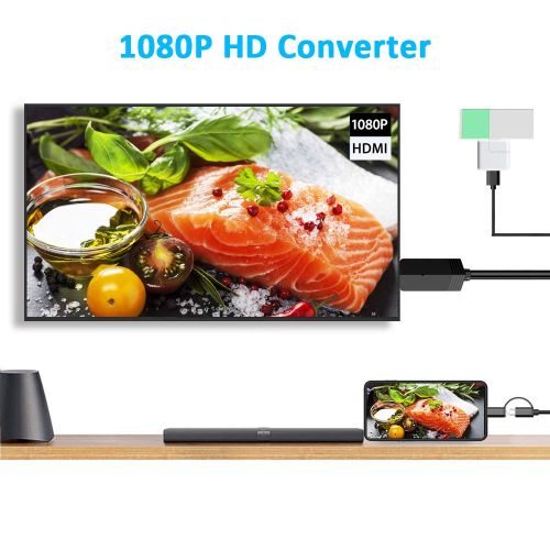  [아마존 핫딜]  [아마존핫딜]2-in-1 USB Type C/Micro USB to HDMI Cable 6.6ft, Weton MHL to HDMI Adapter 1080P HD HDTV Mirroring &Charging Cable, Digital AV Video Adapter for All Android Smartphones to TV/Proje