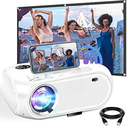  WiFi Projector, Weton 2021 Upgraded 5500 Lumens Portable Mini Projector for iphone,Full HD1080P Supported Wireless Movie Projector, Home Video Projector Compatible with Smartphones