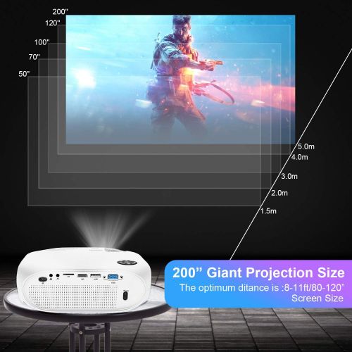  WiFi Projector, Weton 2021 Upgraded 5500 Lumens Portable Mini Projector for iphone,Full HD1080P Supported Wireless Movie Projector, Home Video Projector Compatible with Smartphones