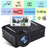 Wireless WiFi Projector,Weton 2200 Lumen Mini Movie Projector for Outdoor Home Portable LCD Video Projector 1080P, WiFi Directly Connect for Smartphones, 50,000 Hours Lamp Life,Sup