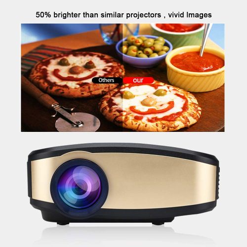  WiFi Video Projector, Weton 50% Brighter Wireless Movie Projector 1080P HD LED Portable Mini Projector Smartphone Home Theater Projectors (WiFi Directly Connect) Support HDMI USB V