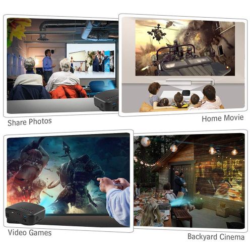  WiFi Video Projector, Weton 50% Brighter Wireless Movie Projector 1080P HD LED Portable Mini Projector Smartphone Home Theater Projectors (WiFi Directly Connect) Support HDMI USB V