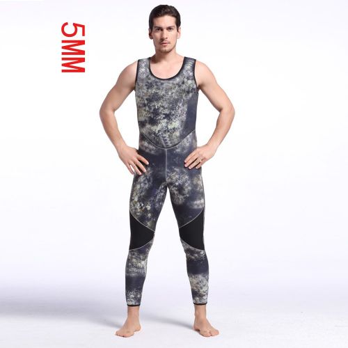  Wetsuit 2 Piece Mens Spearfishing Camouflage Camo 3mm/5mm Jumpsuit Fullsuit Diving, Snorkeling & Swimming