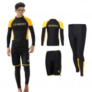Wetsuit Diving Suit Mens 3 Piece Set of Large Size Elastic Long Sleeve Swimsuit Snorkeling Sailboat Canoe Swimming Surfboard Sunscreen MUMUJIN (Color : A, Size : XXXL)