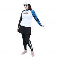 Wetsuit Diving Suit Womens Split Type 5 Piece Set of Add Fertilizer Large Size Long Sleeve Elastic Swimsuit Sunscreen Snorkeling Sailboat Swimming Canoe Female MUMUJIN (Size : 5XL)