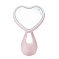 Wewa98698 wewa98698 Adjustable Love Heart LED Lighted Table Makeup Mirror Compact Cosmetic Tool - Pink