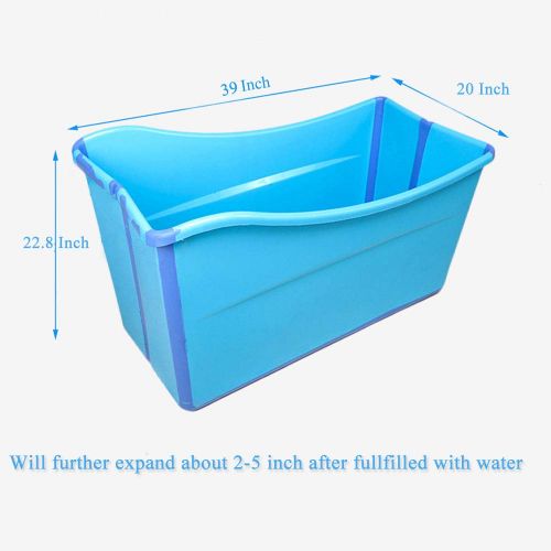  [아마존베스트]Weylan Tec Large Foldable Bath Tub Bathtub For Adult Children Baby Toddler Blue