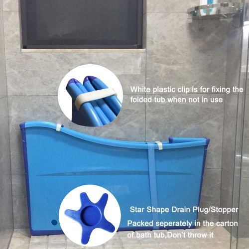  [아마존베스트]Weylan Tec Large Foldable Bath Tub Bathtub For Adult Children Baby Toddler Blue