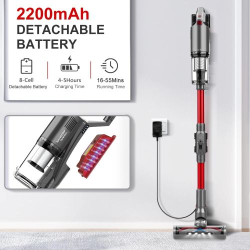  Cordless Vacuum Cleaner, whall 25kPa Suction 4 in 1 Foldable Cordless Stick Vacuum Cleaner, 280W Brushless Motor 55 Mins Runtime, Lightweight Handheld Vacuum for Home Hard Floor Ca