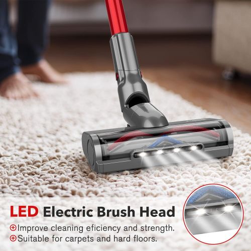  Cordless Vacuum Cleaner, whall 25kPa Suction 4 in 1 Foldable Cordless Stick Vacuum Cleaner, 280W Brushless Motor 55 Mins Runtime, Lightweight Handheld Vacuum for Home Hard Floor Ca