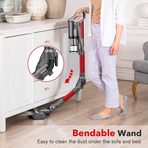 Cordless Vacuum Cleaner, whall 25kPa Suction 4 in 1 Foldable Cordless Stick Vacuum Cleaner, 280W Brushless Motor 55 Mins Runtime, Lightweight Handheld Vacuum for Home Hard Floor Ca