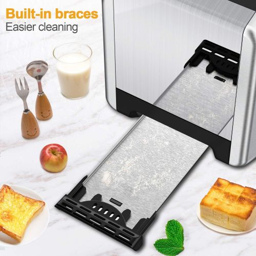  [아마존베스트]Toasters 2 Slice Best Rated Prime, whall Stainless Steel,Bagel Toaster - 6 Bread Shade Settings,Bagel/Defrost/Cancel Function,1.5in Wide Slots,Removable Crumb Tray,for Various Brea