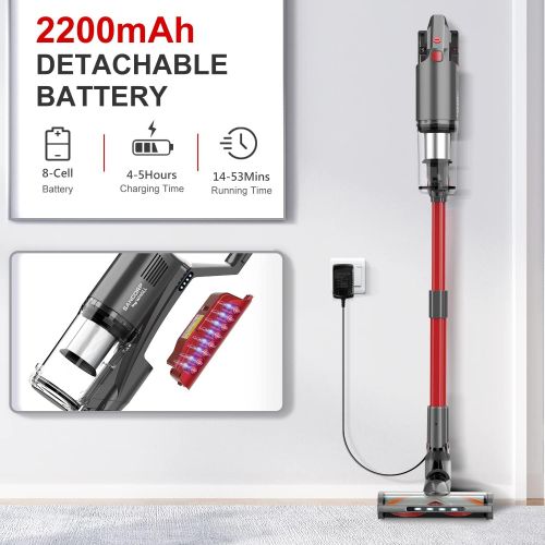  Cordless Vacuum Cleaner,Aucma by whall Cordless Stick Vacuum with 22Kpa Suction, 250W Motor 3 Working Mode up to 50mins Runtime,2200mAh Handheld 5 in 1 Lightweight Vacuum Cleaner f