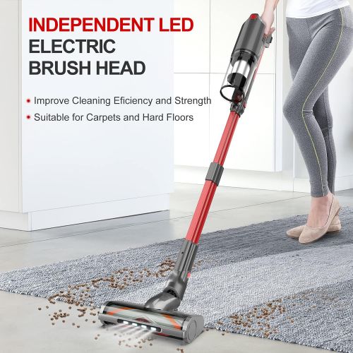  Cordless Vacuum Cleaner,Aucma by whall Cordless Stick Vacuum with 22Kpa Suction, 250W Motor 3 Working Mode up to 50mins Runtime,2200mAh Handheld 5 in 1 Lightweight Vacuum Cleaner f