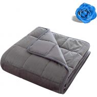 [아마존 핫딜]  [아마존핫딜]WhatsBedding Grey Weighted Blanket Calm Sleeping 4.0 Heavy Blanket | 100% Cotton Material with Glass Beads 100% Cotton Weighted Blanket Reversible Gray Weighted Blanket Super Soft (5 lbs, 36x48