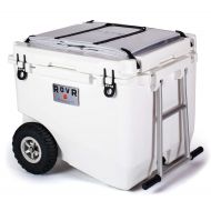 RovR Wheeled Camping Rolling Cooler with Wheels 80 qt (Powder)