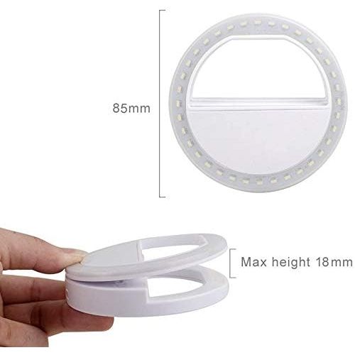  [아마존베스트]Whellen l184 Selfie Ring Light with 36 LED Bulbs, Flash Lamp Clip Ring Lights Fill-in Lighting Portable for Phone/Tablet/iPad/Laptop Camera - White