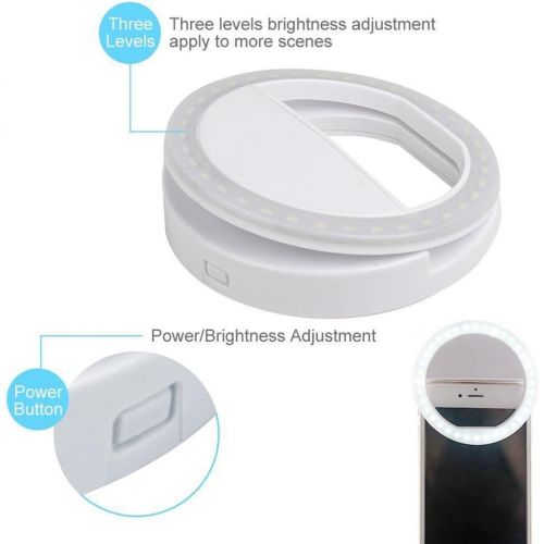  [아마존베스트]Whellen l184 Selfie Ring Light with 36 LED Bulbs, Flash Lamp Clip Ring Lights Fill-in Lighting Portable for Phone/Tablet/iPad/Laptop Camera - White