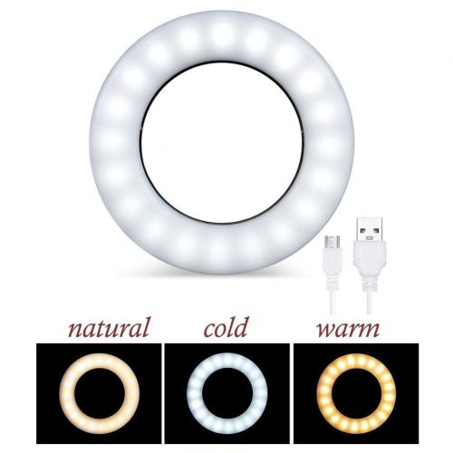  Whellen Selfie Light, Ring Light for Phone Laptop Tablets Camera Photography Video, Rechargeable LED Circle Light (Black)