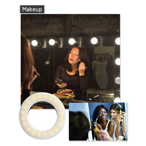  Whellen Selfie Light, Ring Light for Phone Laptop Tablets Camera Photography Video, Rechargeable LED Circle Light (Black)