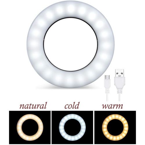  [아마존베스트]Whellen Selfie Ring Light for Phone Laptop Tablets Camera Photography Video, Rechargeable LED Clip On Light (Black)