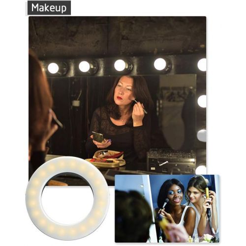  [아마존베스트]Whellen Selfie Ring Light for Phone Laptop Tablets Camera Photography Video, Rechargeable LED Clip On Light (Black)