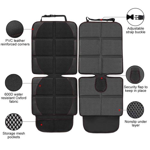  Car Seat Protector, Whew Waterproof Padding Protector for Baby Convertible Car Seat, Non-Slip Backing Pet Dog Seat Cover Mat (Car Seat Protector)