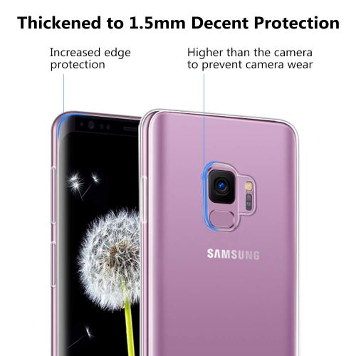  [아마존 핫딜]  [아마존핫딜]Whew Huelle Kompatibel Samsung Galaxy S9, Ultra Duenn Flexibel Silikon Case Transparent Premium TPU Schutzhuelle. Anti-Kratzer, Anti-Dropping Handyhuelle Kompatibel Samsung S9