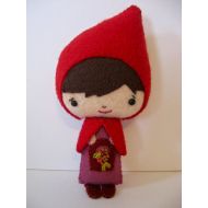 WhimsyVintage Little Red Riding Hood Sweetest Small Felt Teacup Doll Gingermelon