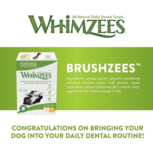  Whimzees 30 Day Pack Dog Dental Treats, Pack of 30