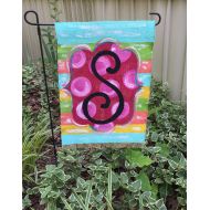 Whimzicalcreations Handpainted Burlap Garden Flag ...Initial Flag