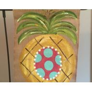 Whimzicalcreations Handpainted Burlap Garden Flag ....Initial Pineapple