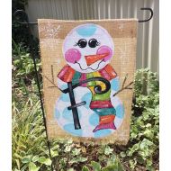 Whimzicalcreations Handpainted Burlap Garden Flag ...Sassy Snowman garden flag