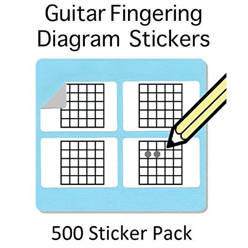  [아마존베스트]Whirlwindpress.ca Guitar Chord and Fingering Stickers (500 Sticker Pack)