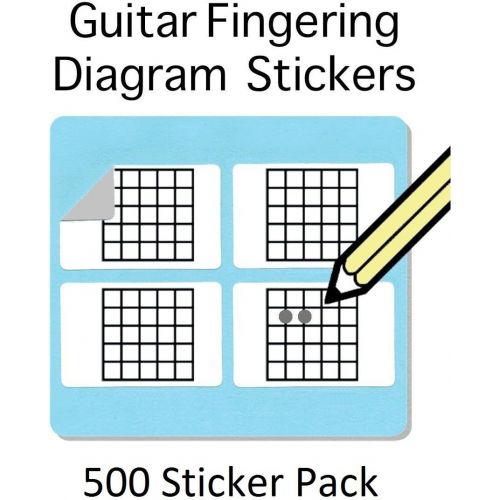  [아마존베스트]Whirlwindpress.ca Guitar Chord and Fingering Stickers (500 Sticker Pack)