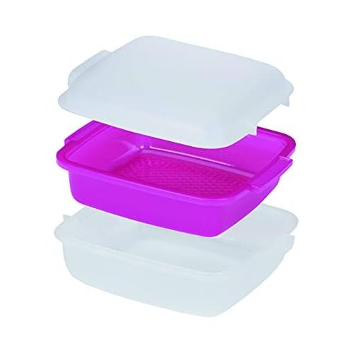  [아마존베스트]Whirlpool STM008 Microwave Accessories / Steamer for Microwave (Rectangular) / Microwave Steamer / 24 x 20 cm