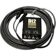 Whirlwind DI2-025-BK Di2 Hardwired Dual Direct Box with XLR Fanout (25', Black)