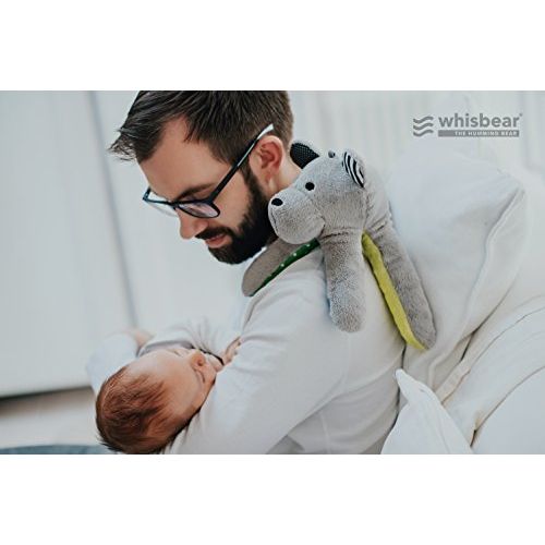  Whisbear The Humming Bear Sleep Soother, Sensory Toy for Babies, Helps Babies Fall Asleep with a Calming Sound, reacts to Babies’ Crying, Safe Teddy Bear, Watermelon