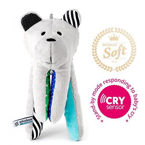  Whisbear The Humming Bear Sleep Soother, Sensory Toy for Babies, Helps Babies Fall Asleep with a Calming Sound, reacts to Babies’ Crying, Safe Teddy Bear, Watermelon